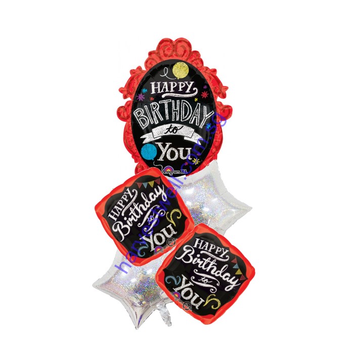 Happy Birthday Red Chalkboard Balloon Bouquet Singapore
